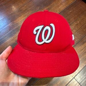 Washington Nationals Red New Era 59Fifty Fitted Size 7 Hat Cap Made In USA